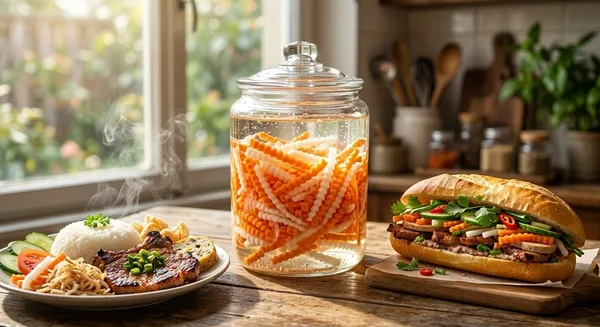 Bí quyết làm đồ chua cà rốt củ cải giòn tan, trắng muốt