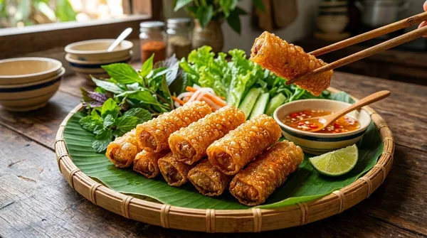 Cách làm chả giò giòn rụm, vàng óng, để 4 tiếng không mềm