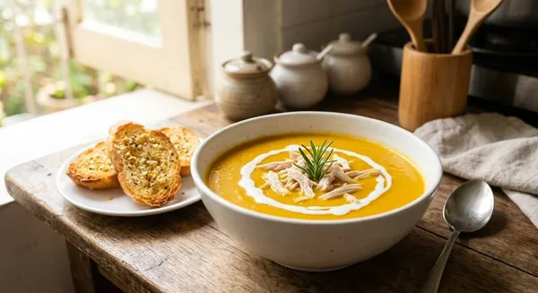 Cách Làm Súp Bí Đỏ Ức Gà Mịn Mượt, Thơm Ngậy "Hạ Gục" Cả Nhà